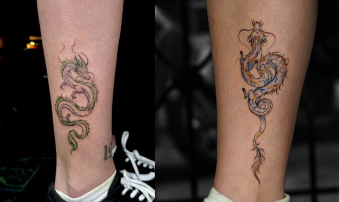 Dragon Fine Line Tattoo