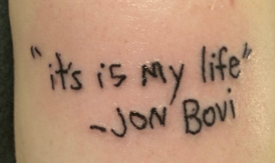 the word “tattoo” is frequently misspelled