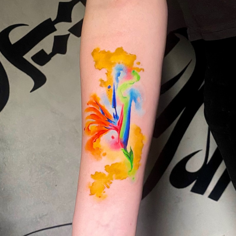 Watercolor Vietnam Tattoo