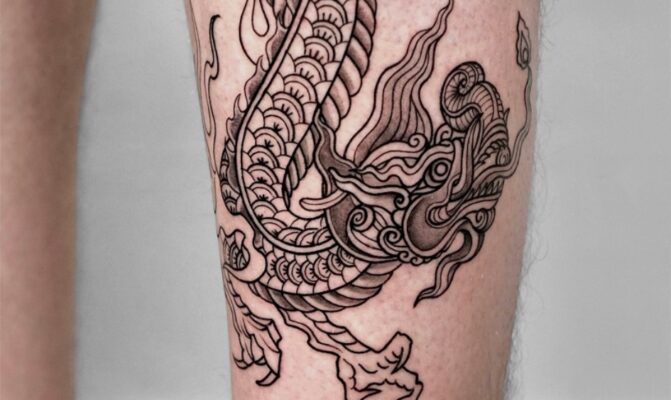 Amazing skill ancient vietnamese dragon tattoo by Azone
